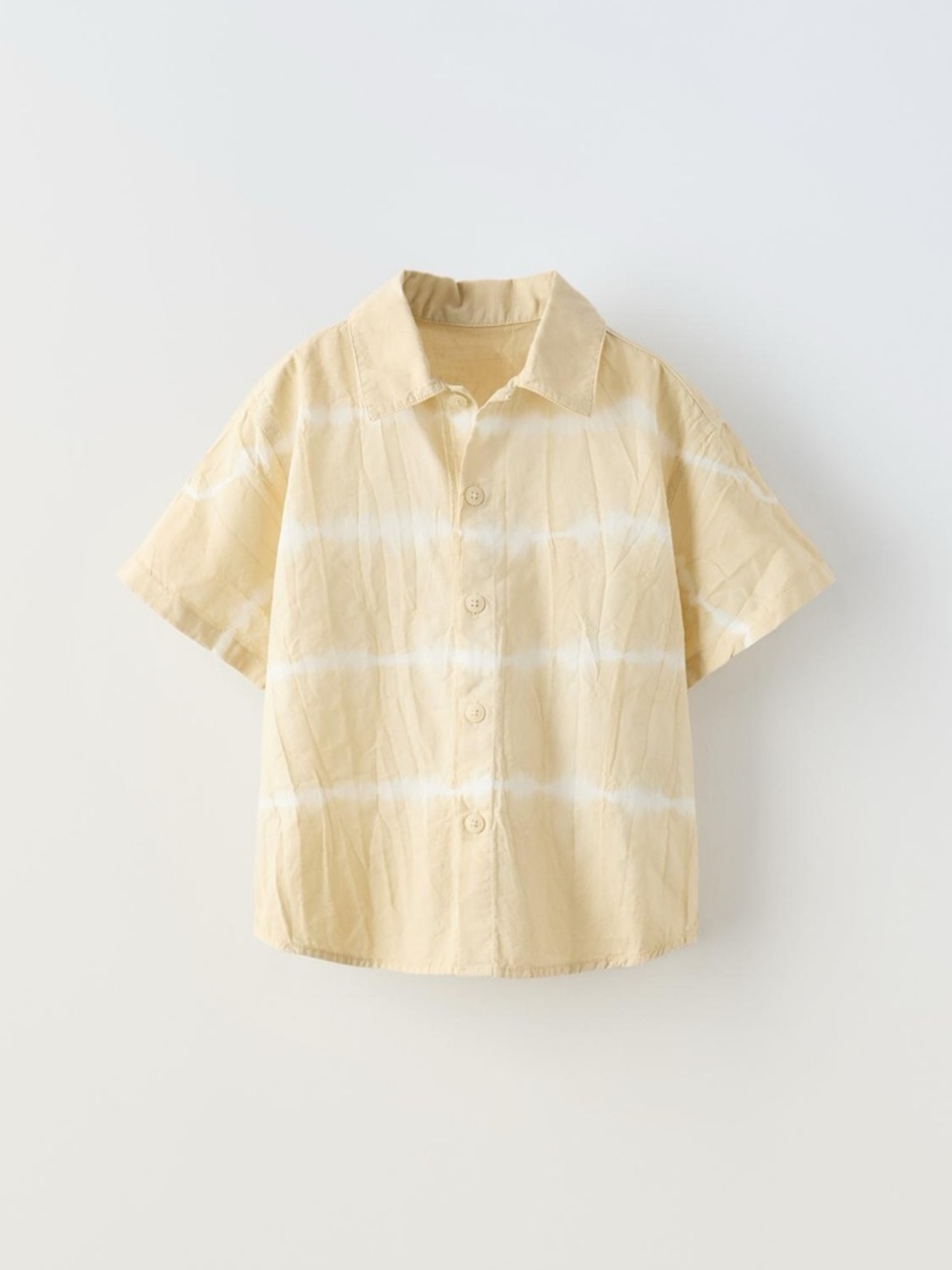 NWT Zara 2Y organic cotton tie dye collared button up short sleeve shirt